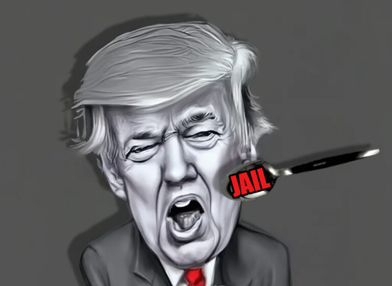 gag trump with a jail spoon