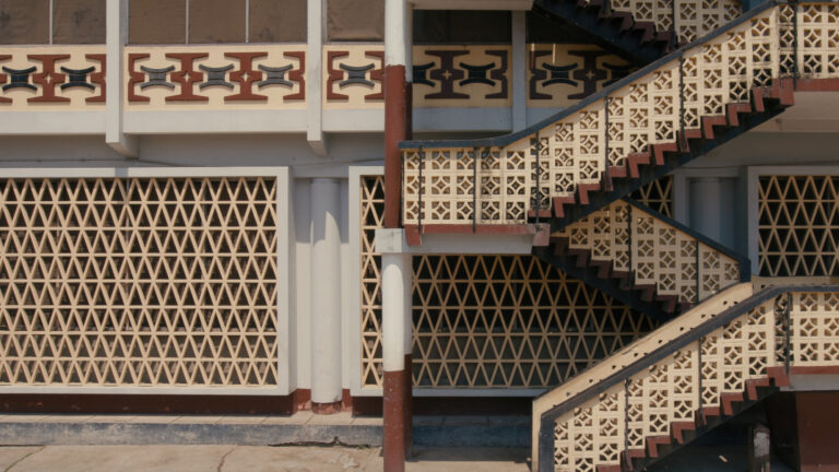 Film still of Mfantsipim School Cape Coast by Fry Drew Partners for Tropical Modernism Architecture and Independence © Victoria and Albert Museum London