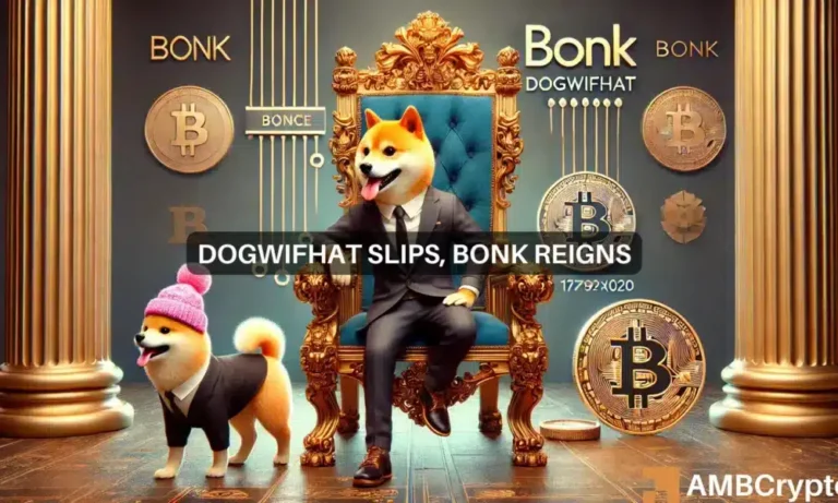 dogwifhat slips BONK reigns 1000x600